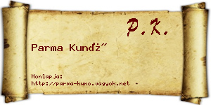 Parma Kunó névjegykártya